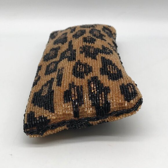 Neiman Marcus Leopard Beaded Satin Clutch - Picture 4 of 10